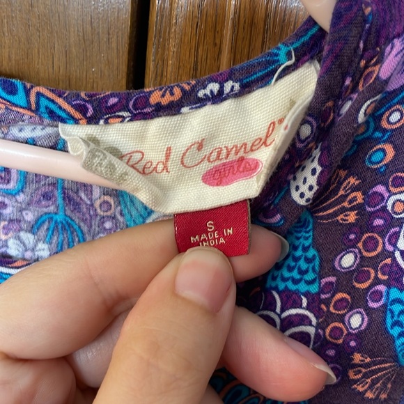 RED CAMEL UGC Girls Size Small purple Blue peacock long sleeve dress - Picture 5 of 13